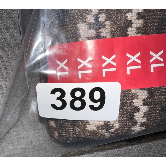 Lands' End Fair Isle Sweater Men XL Brown New Crew Neck Knit Grandpa Old Money - Picture 8 of 8